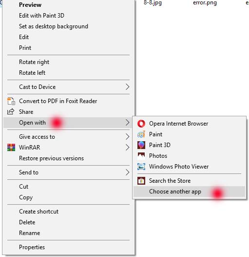 تنظیم Windows Picture Viewer به جای Photos
